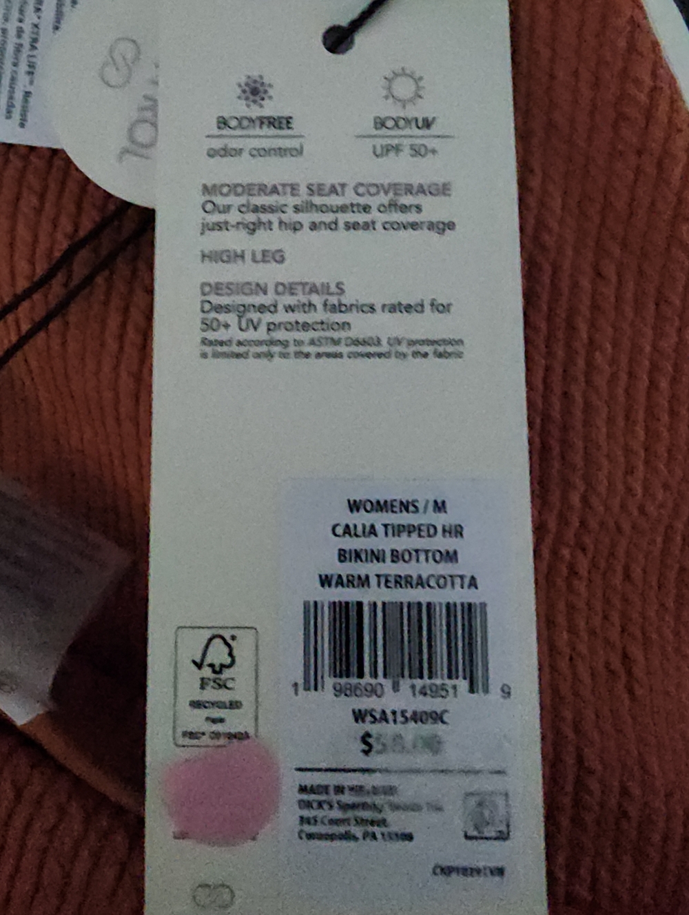 NWT CALIA Women's Tipped High Rise Bikini Swim Bottoms, Womens Medium - Picture 5 of 5